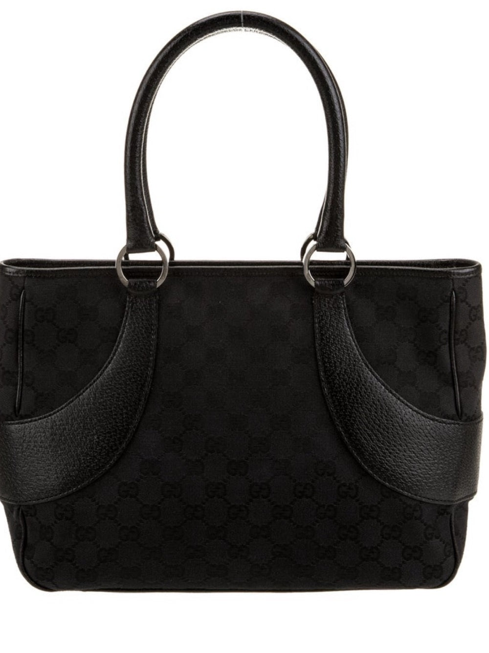 Gucci Black GG Canvas and Leather Tote