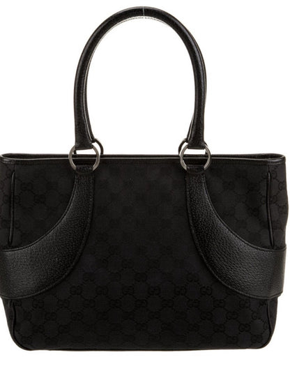 Gucci Black GG Canvas and Leather Tote