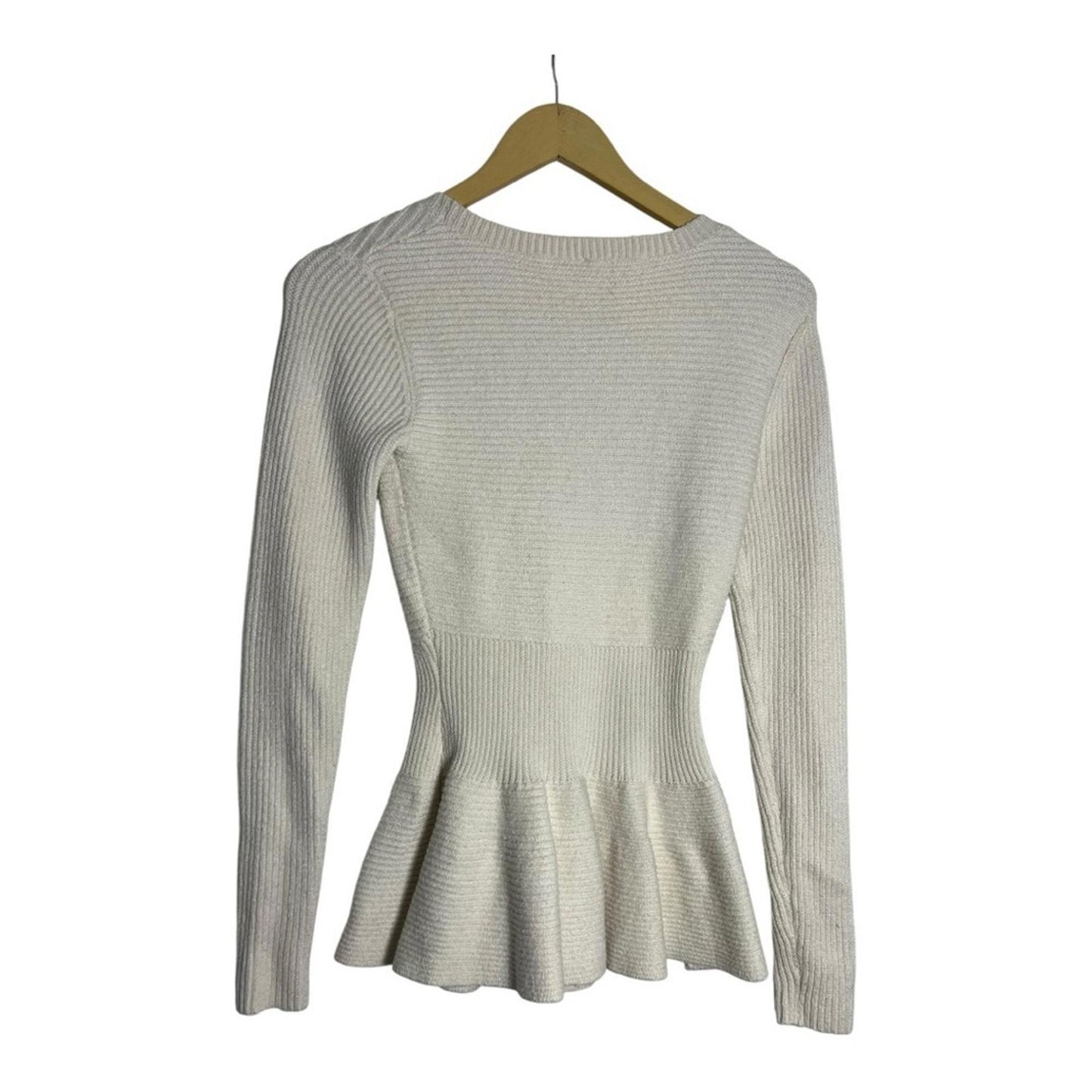 Ted Baker Cream Peplum Knit Top