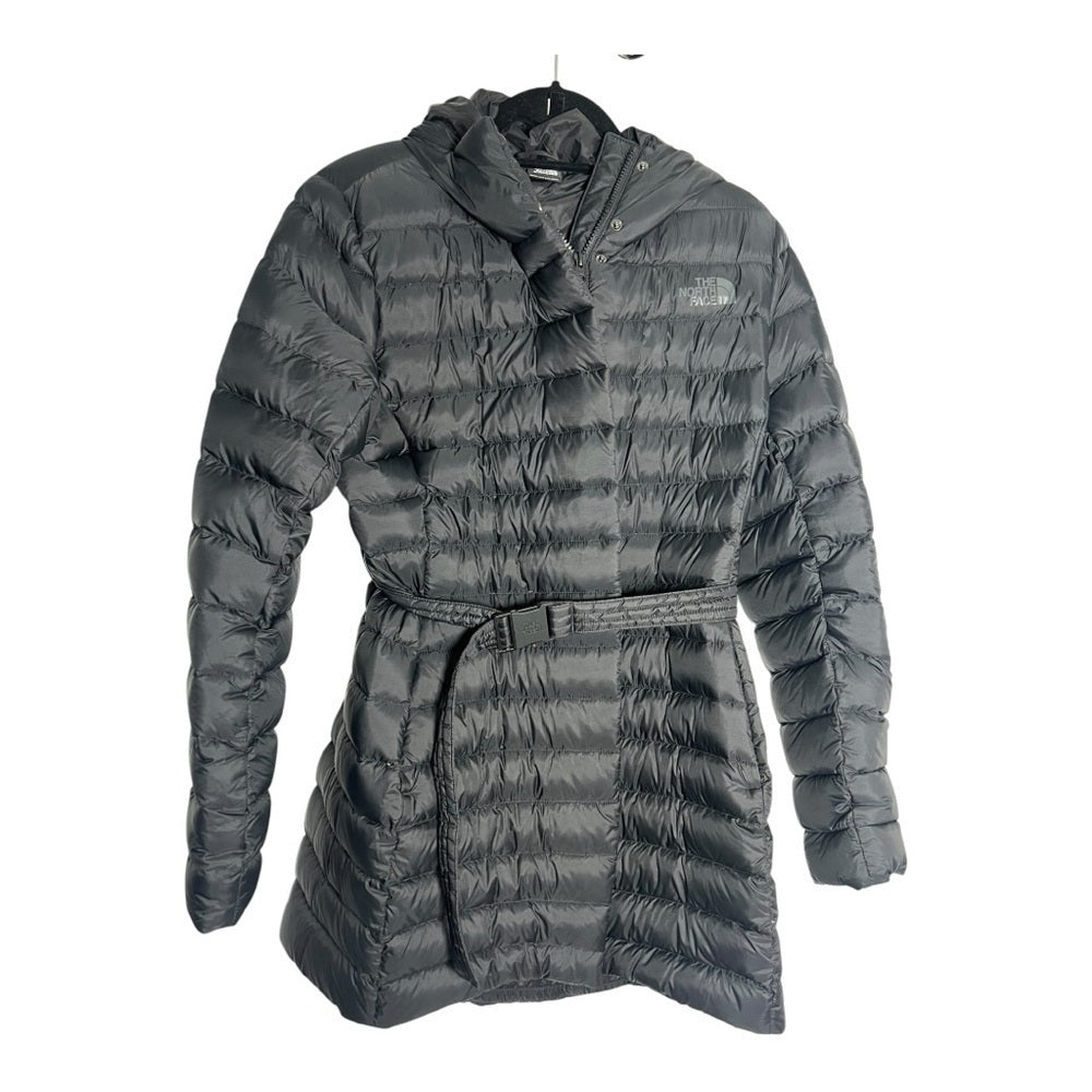 The North Face Women's Gray Belted Puffer Jacket - Winter Warm - Causal Size M