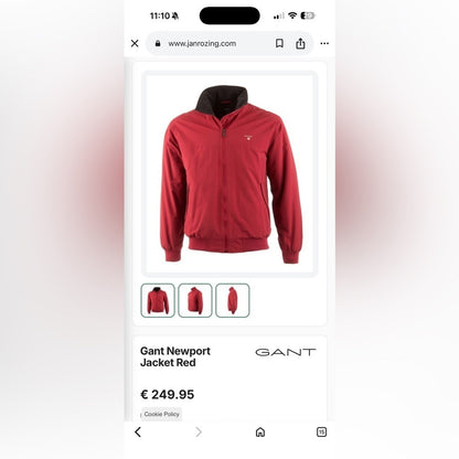 GANT Men's Maroon Jacket - Date Night - Sporty - Size S