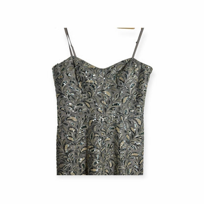 Dress the Population Silver and Black Sequin Dress