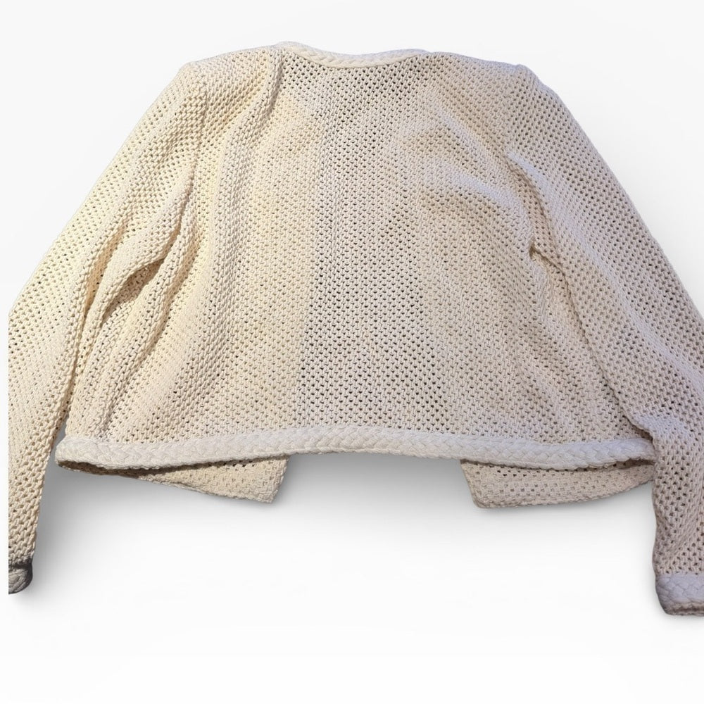 Mango Creme Knit cardigan - Elevated Casual Clothing - Size L