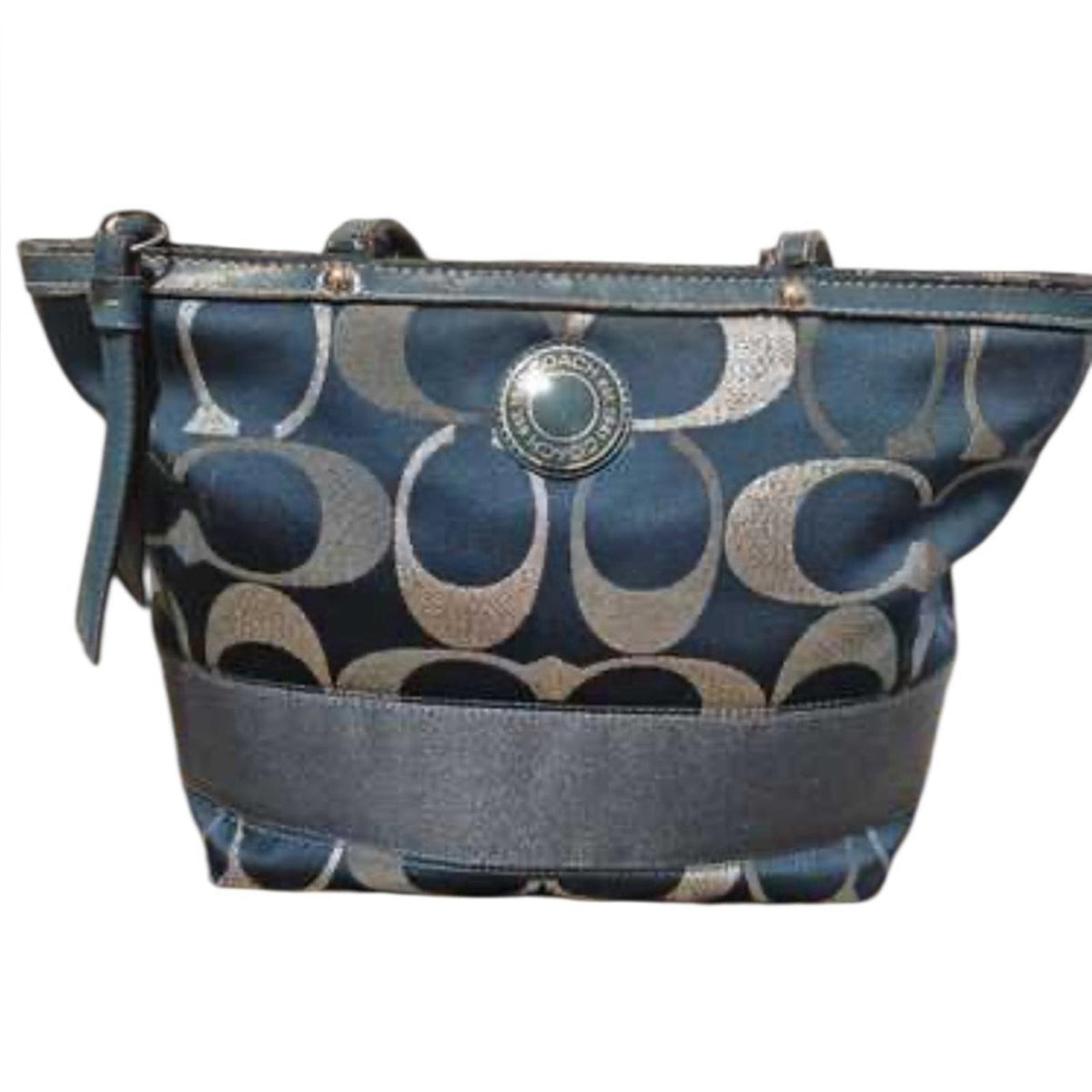 Coach - Blue and Silver Bag - Small Canvas - 14 inch length and 9 inches height