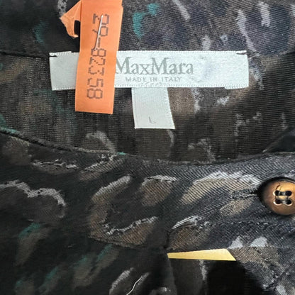 MaxMara Black and Brown Patterned Top