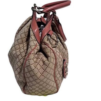 Gucci Beige and Pink Patterned Satchel