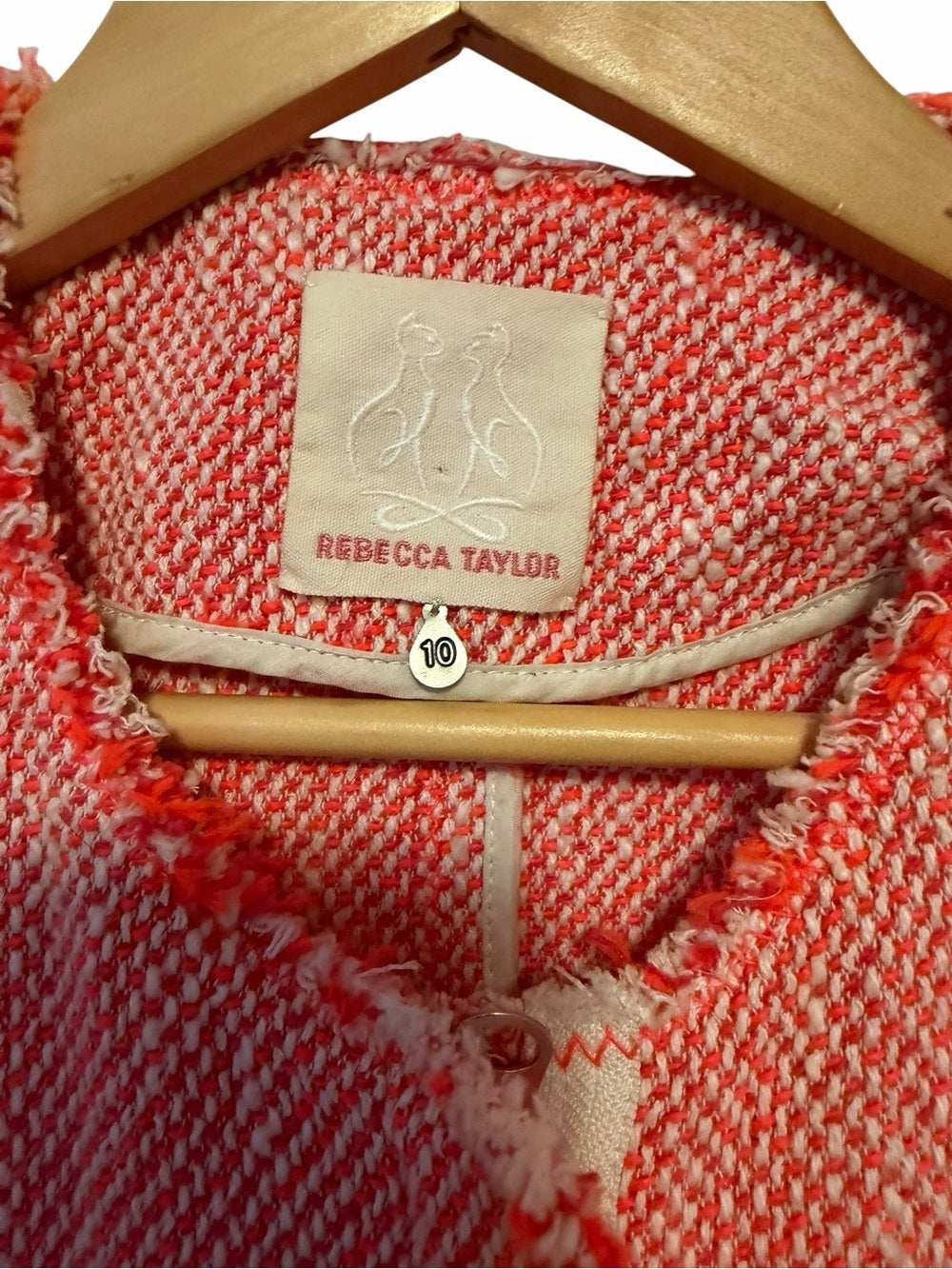 Rebecca Taylor Pink Tweed Zip Moto Jacket