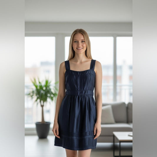 Burberry Navy Blue Midi Dress