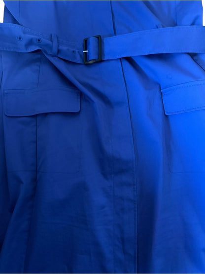 Hugo Boss Cobalt Blue Cross-Strap Belted Maxi Dress