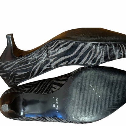 Nine West Black and Gray Zebra Heels