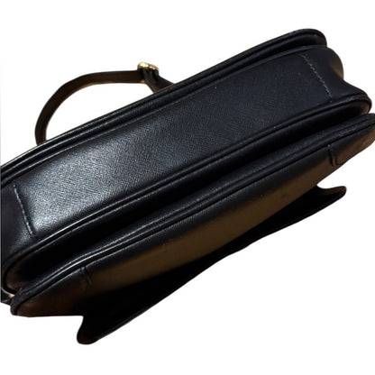 Tory Burch Black Leather Flap Shoulder Bag
