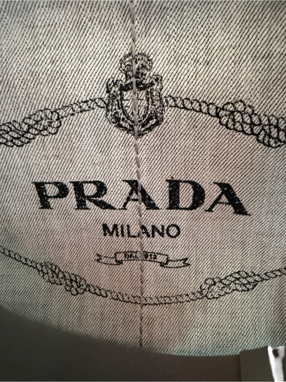Prada Beige Canvas Tote with Signature Milano Logo - Large