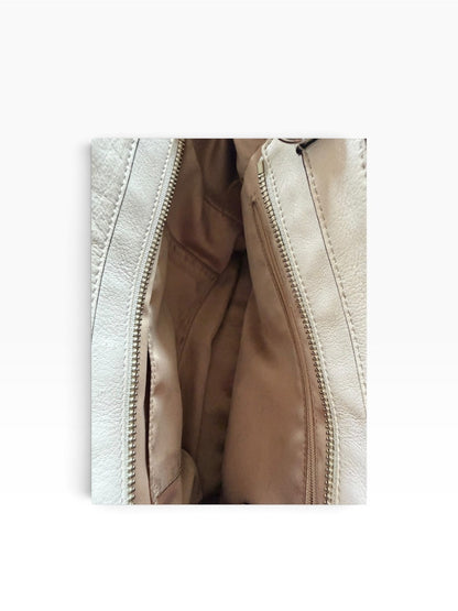 Coach Vintage Y2K Kelly A Beige Signature Canvas Satchel with White Trim
