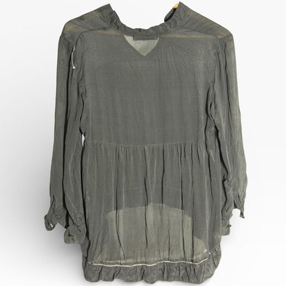 Paolo Casalini Charcoal Blouse - Silk Blend - Made in Italy - Size L