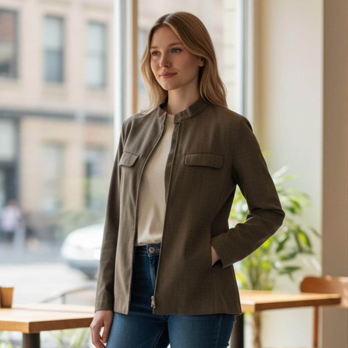 MaxMara Olive Utility Jacket - Size 10