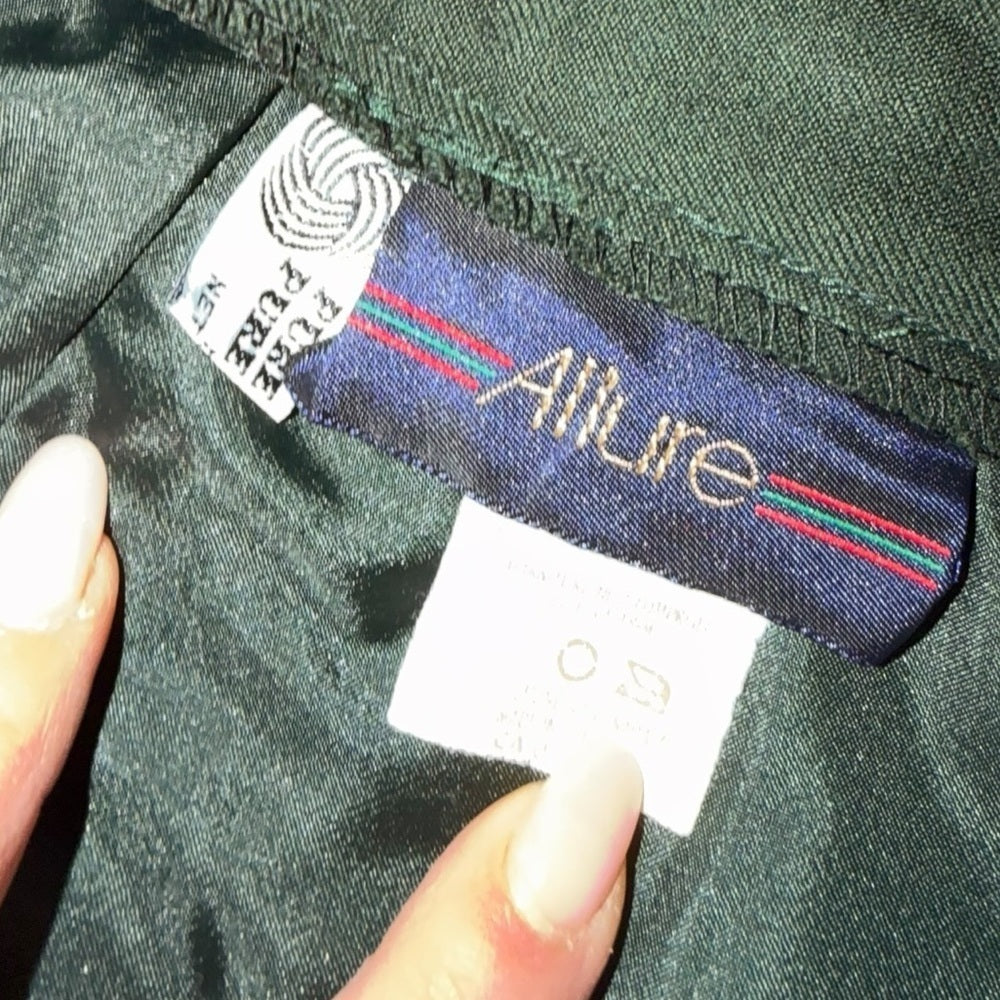 Allure Dark Green Midi Skirt - Vintage - Casual - Office Wear - Size M