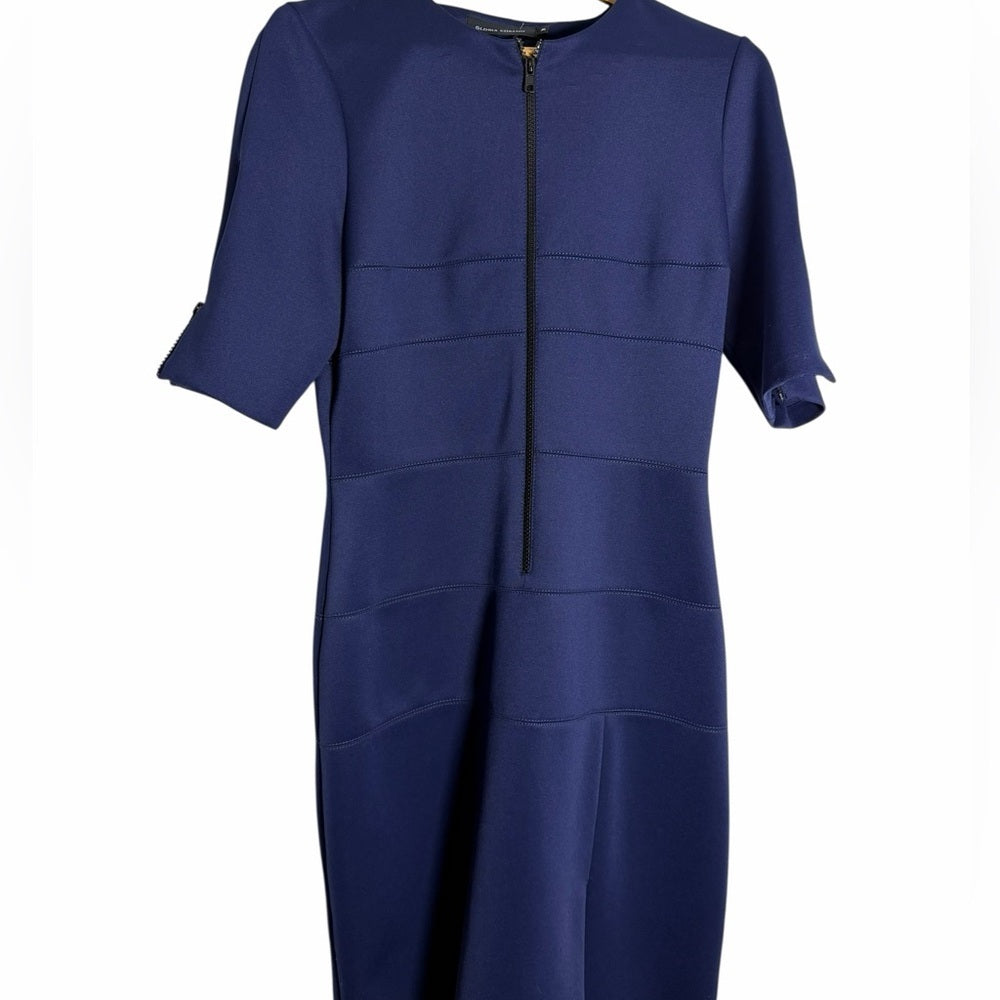 Gloria Coleho Elegant Navy Long Sleeve Dress - Office Wear - Night Out - Size M