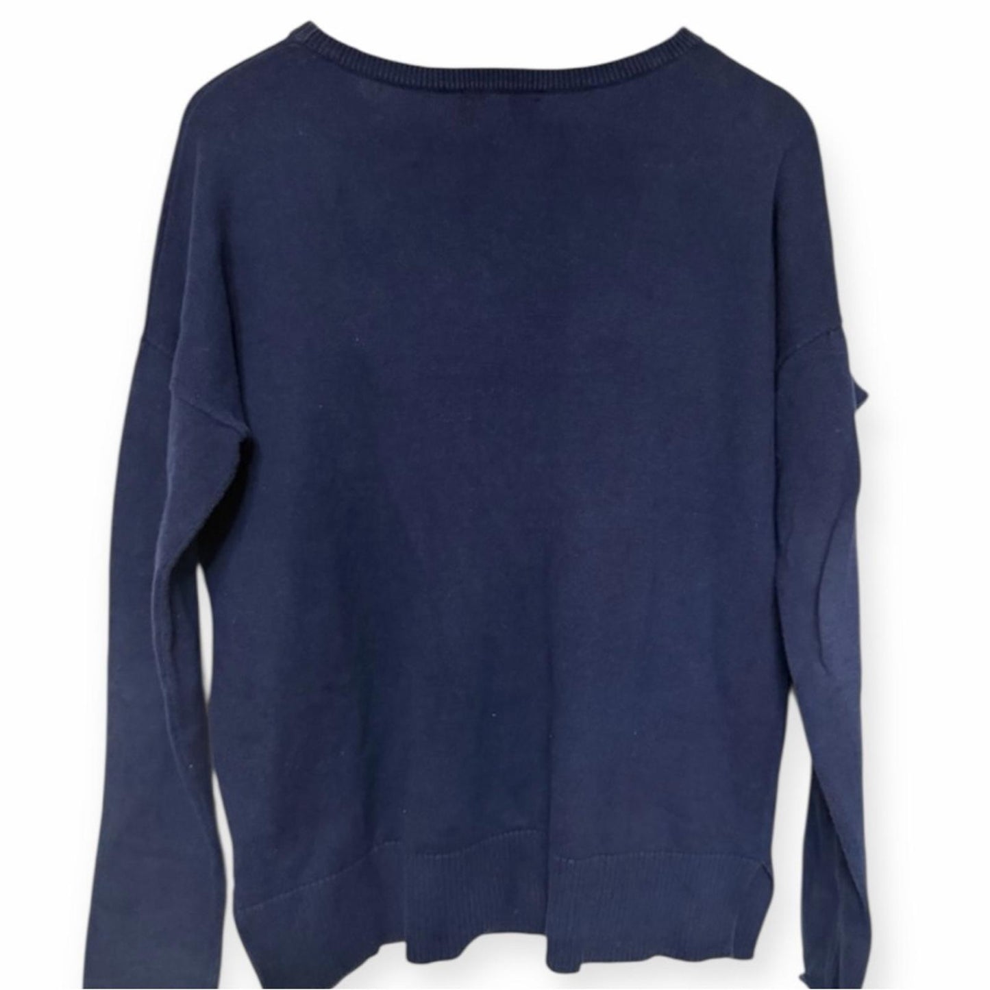 Lisa Todd Navy Sweater with Vibrant Stars