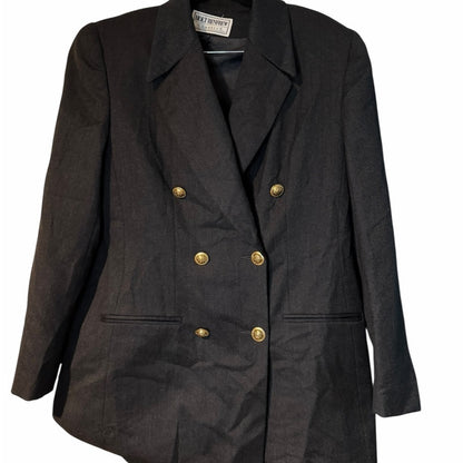 Holt Renfrew, Women's Double-Breasted Gray Blazer, Elevated Office wear - Size 8