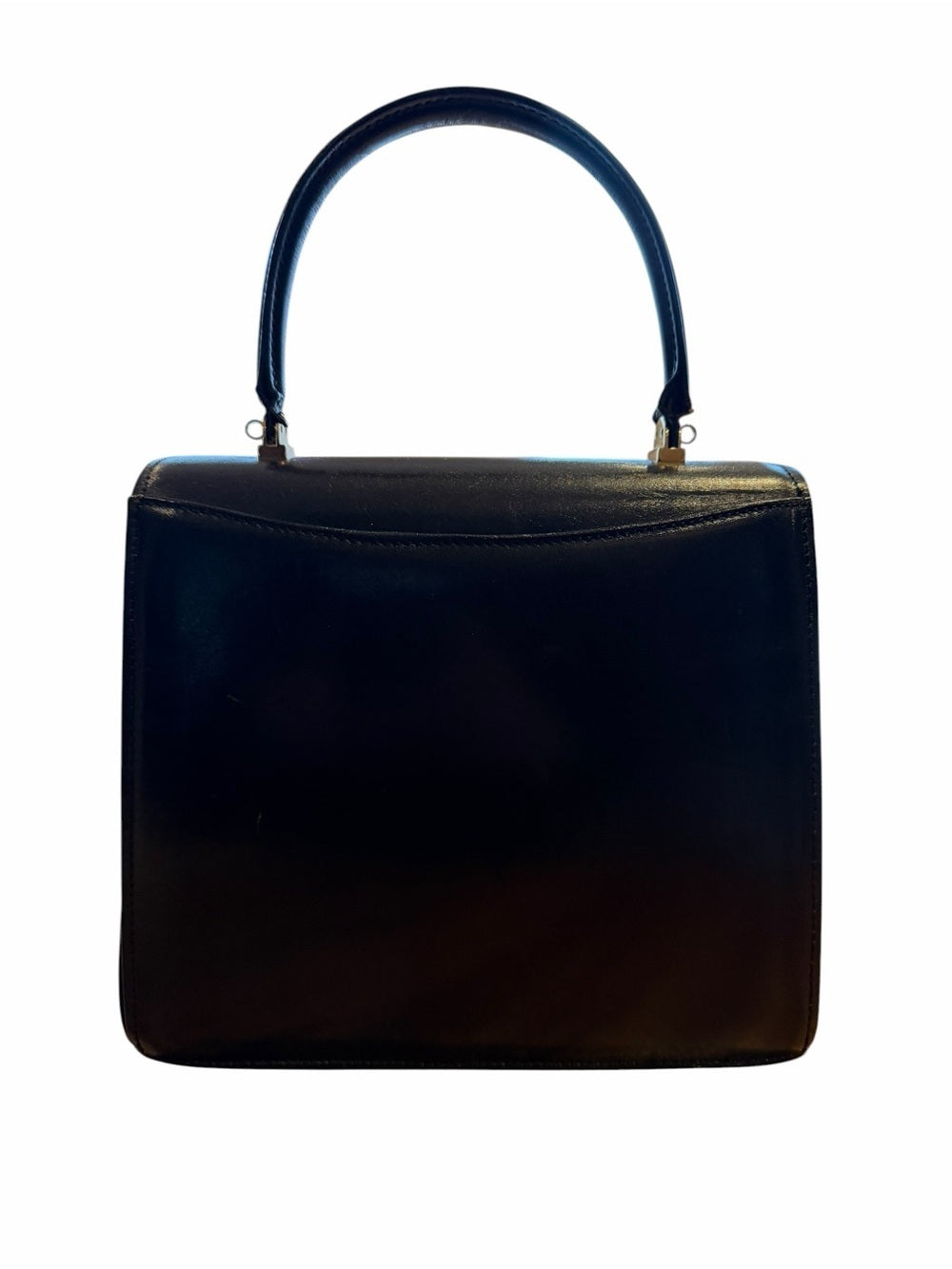 Bally Black Structured Top-Handle Leather Satchel