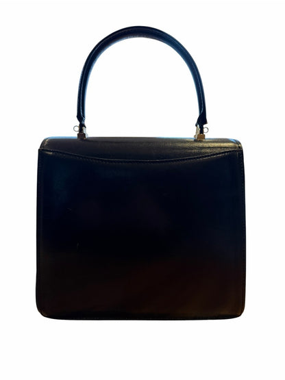 Bally Black Structured Top-Handle Leather Satchel