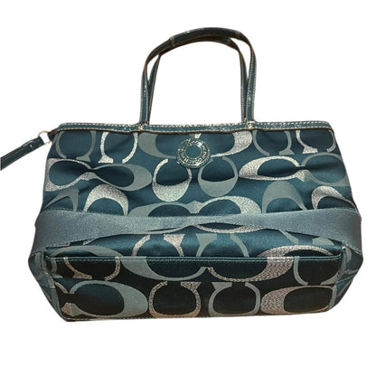 Coach - Blue and Silver Bag - Small Canvas - 14 inch length and 9 inches height