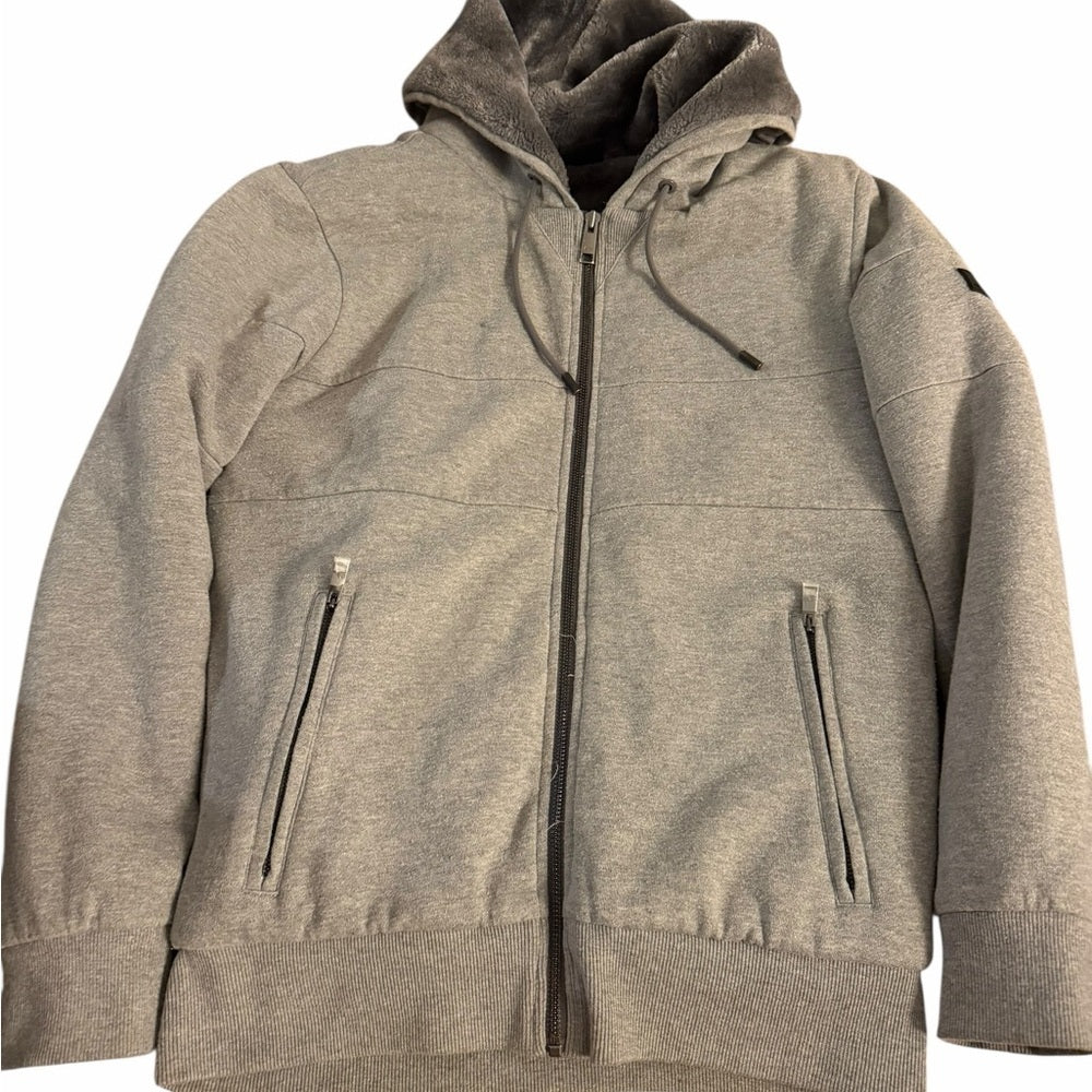 Armani Exchange Heather Gray Zip-Up Hoodie - Casual XS