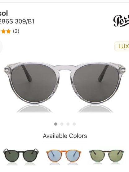 Persol Clear/Transparent Frame Sunglasses with Dark Lenses