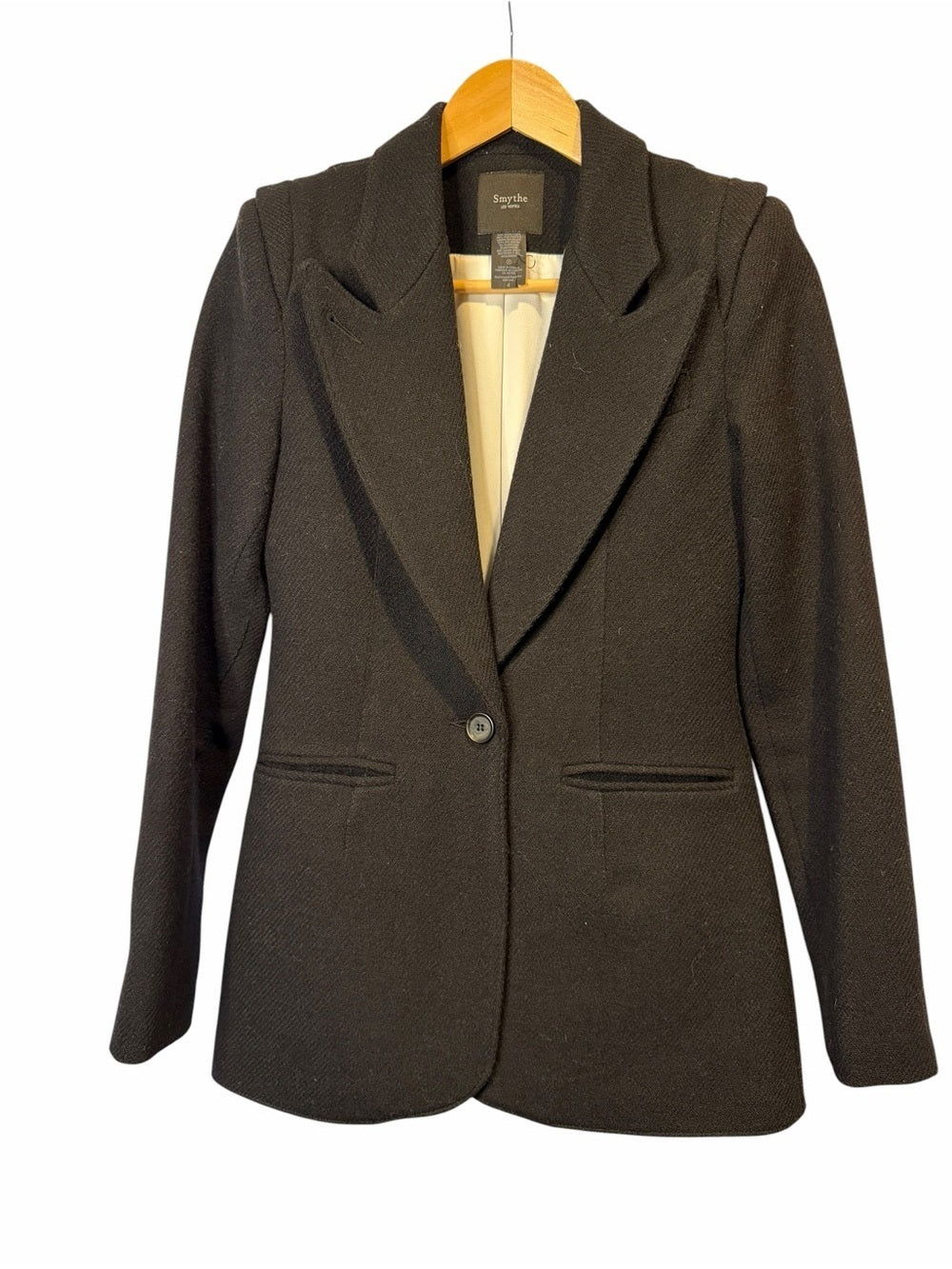 Smythe Black Tailored Blazer - Chic Workwear - Size 4