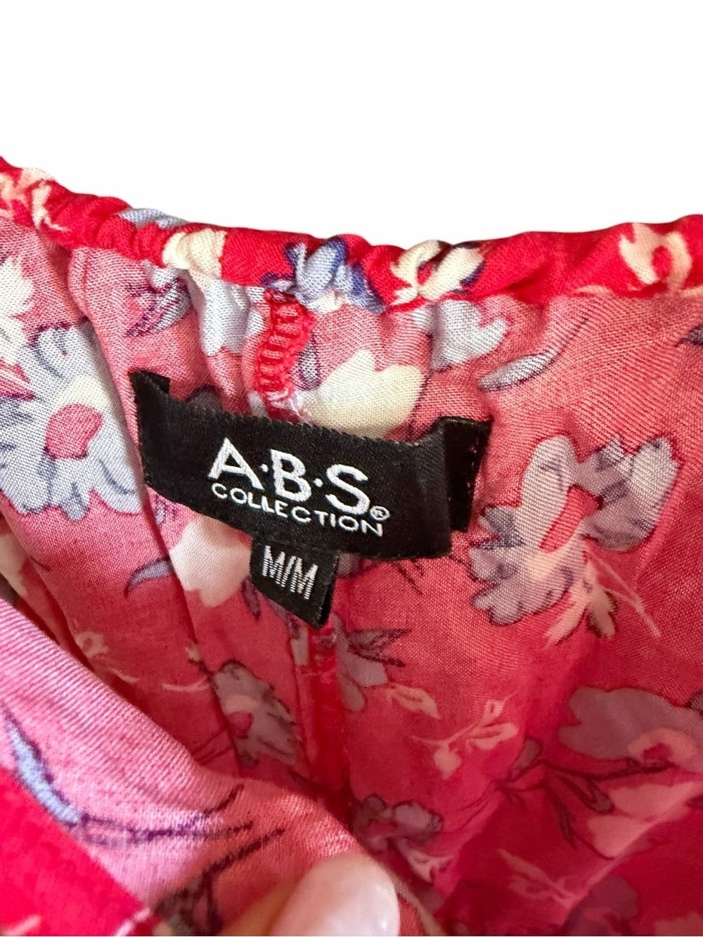 ABS Collection - Red Floral Spaghetti-Strap Sundress - Size Medium