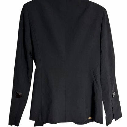 Designer Ross Mayer - Elegant Black Blazer with Tie Accent - Night Out -Size 8