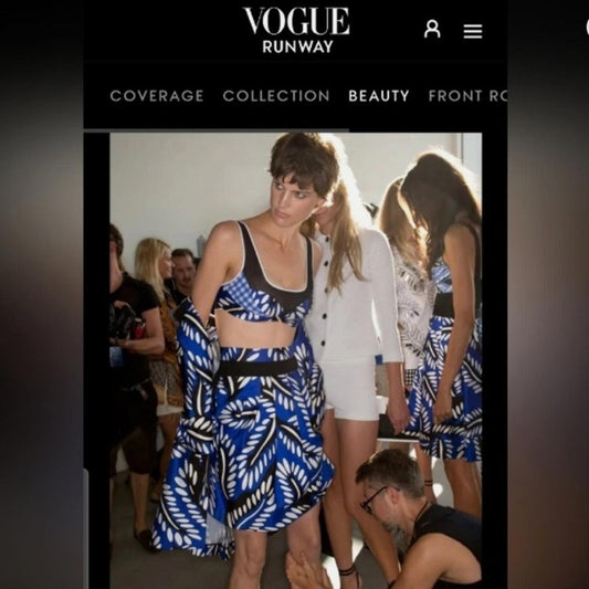 Diane Von Furstenberg Blue and White A-Line Skirt