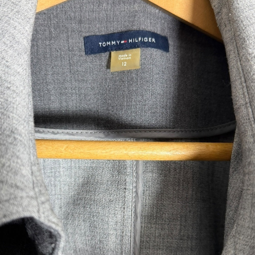 Tommy Hilfiger Gray Women's Jacket - Office Chic - Modern - Neutral - Size 12