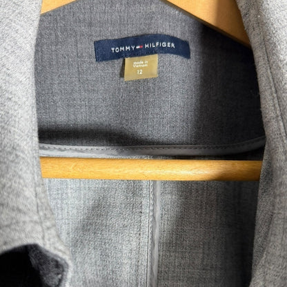 Tommy Hilfiger Gray Women's Jacket - Office Chic - Modern - Neutral - Size 12