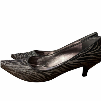 Nine West Black and Gray Zebra Heels