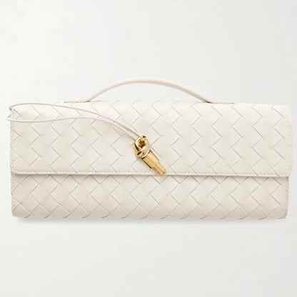 Few Moda - Elegant Cream Woven Wristlet Clutch - Date Night - Chic