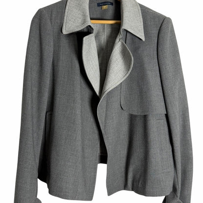 Tommy Hilfiger Gray Women's Jacket - Office Chic - Modern - Neutral - Size 12