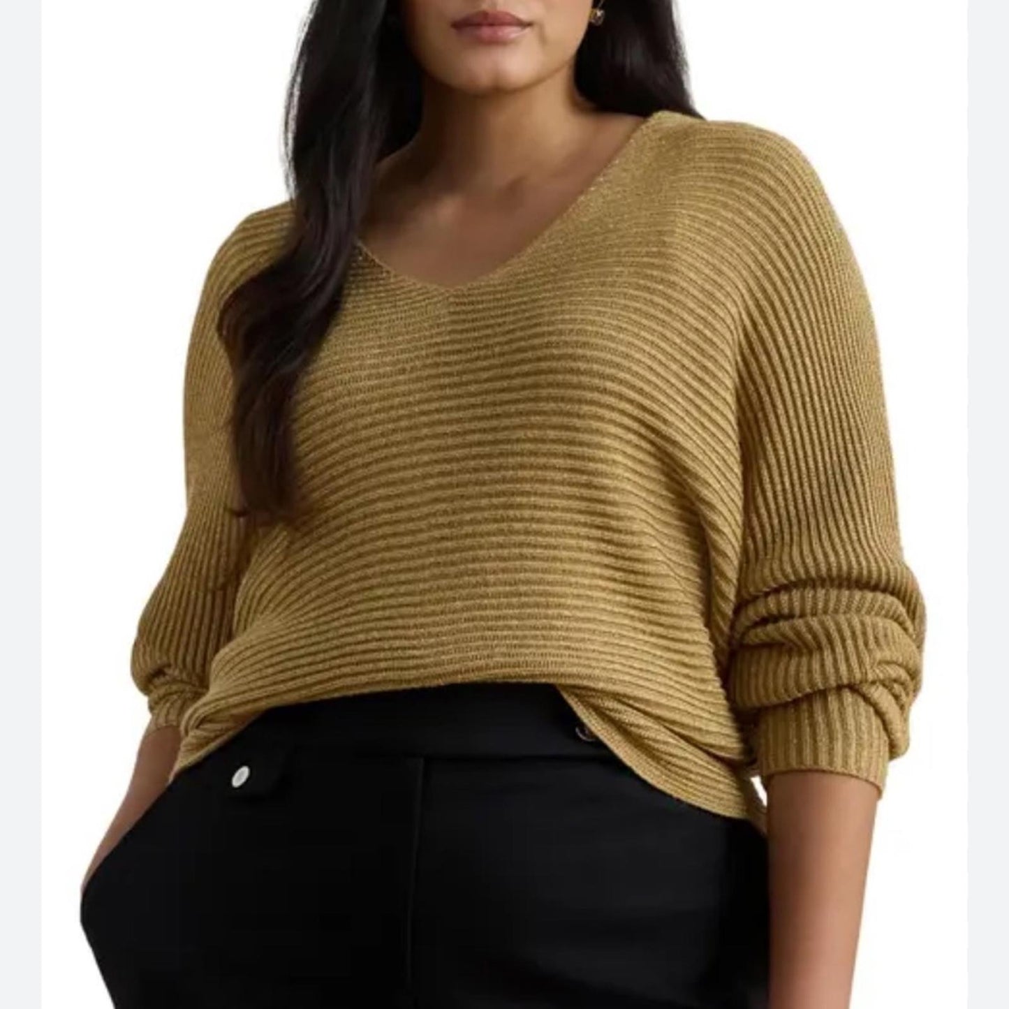 Ralph Lauren Gold Ribbed Sweater