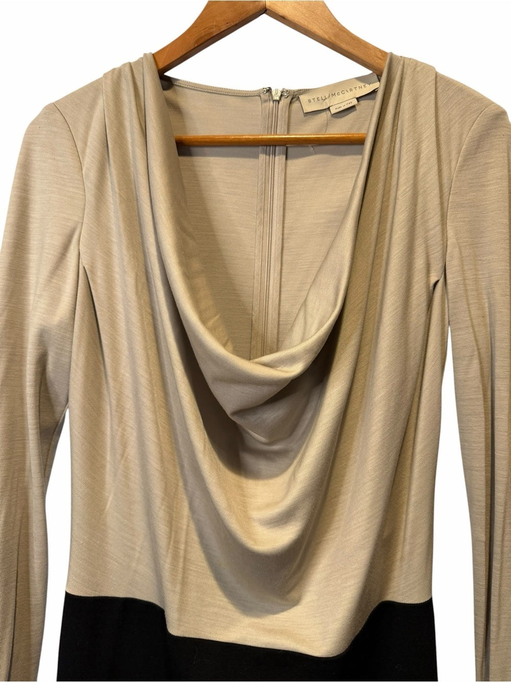 Stella McCartney Taupe Cowl Neck Lightweight Top - Size 42 (10-12)