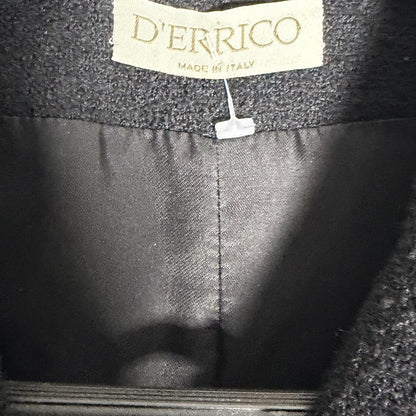 D'Errico Designer Elevated Black Blazer, Office Workwear, Size 10
