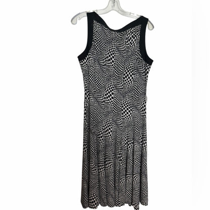 Linea Domani Designer - Size 10 - Monochrome Patterned Midi Dress