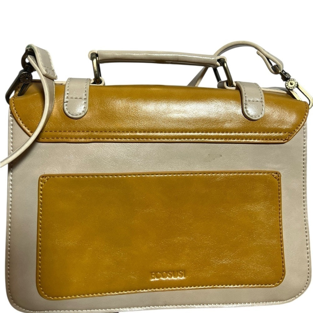 Elegant Yellow and Cream Crossbody Bag
