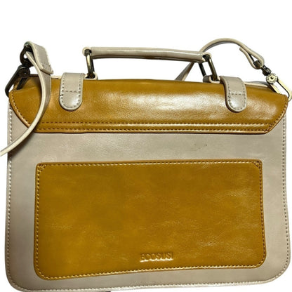 Elegant Yellow and Cream Crossbody Bag
