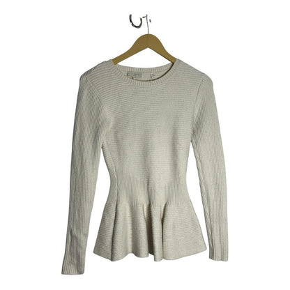 Ted Baker Cream Peplum Knit Top