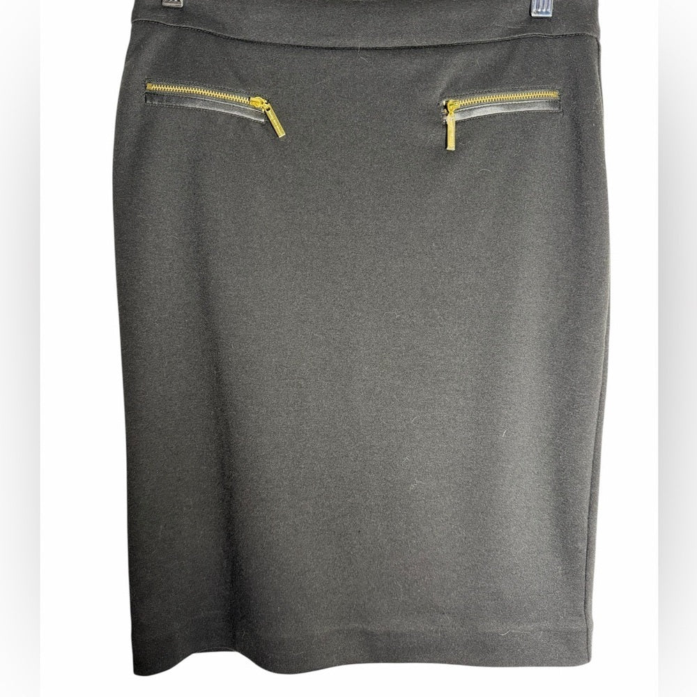 Dana Buchman Black Pencil Skirt with Gold Accents - workwear  Size 4