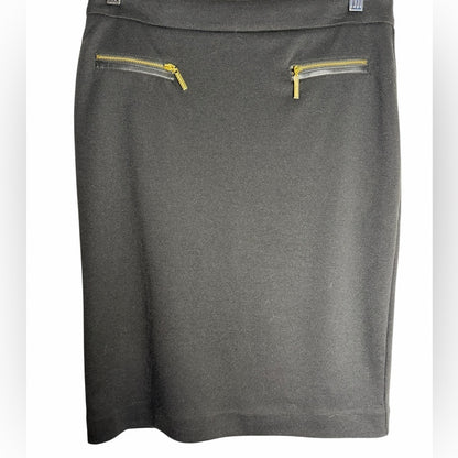Dana Buchman Black Pencil Skirt with Gold Accents - workwear  Size 4