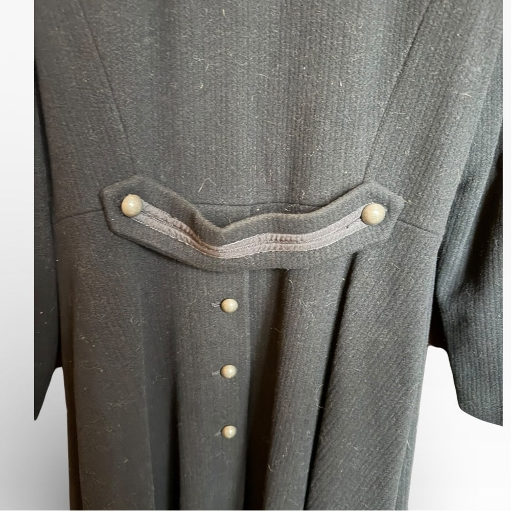 Hillary Radley - Elegant Black Military Coat - Streetwear -Size 10