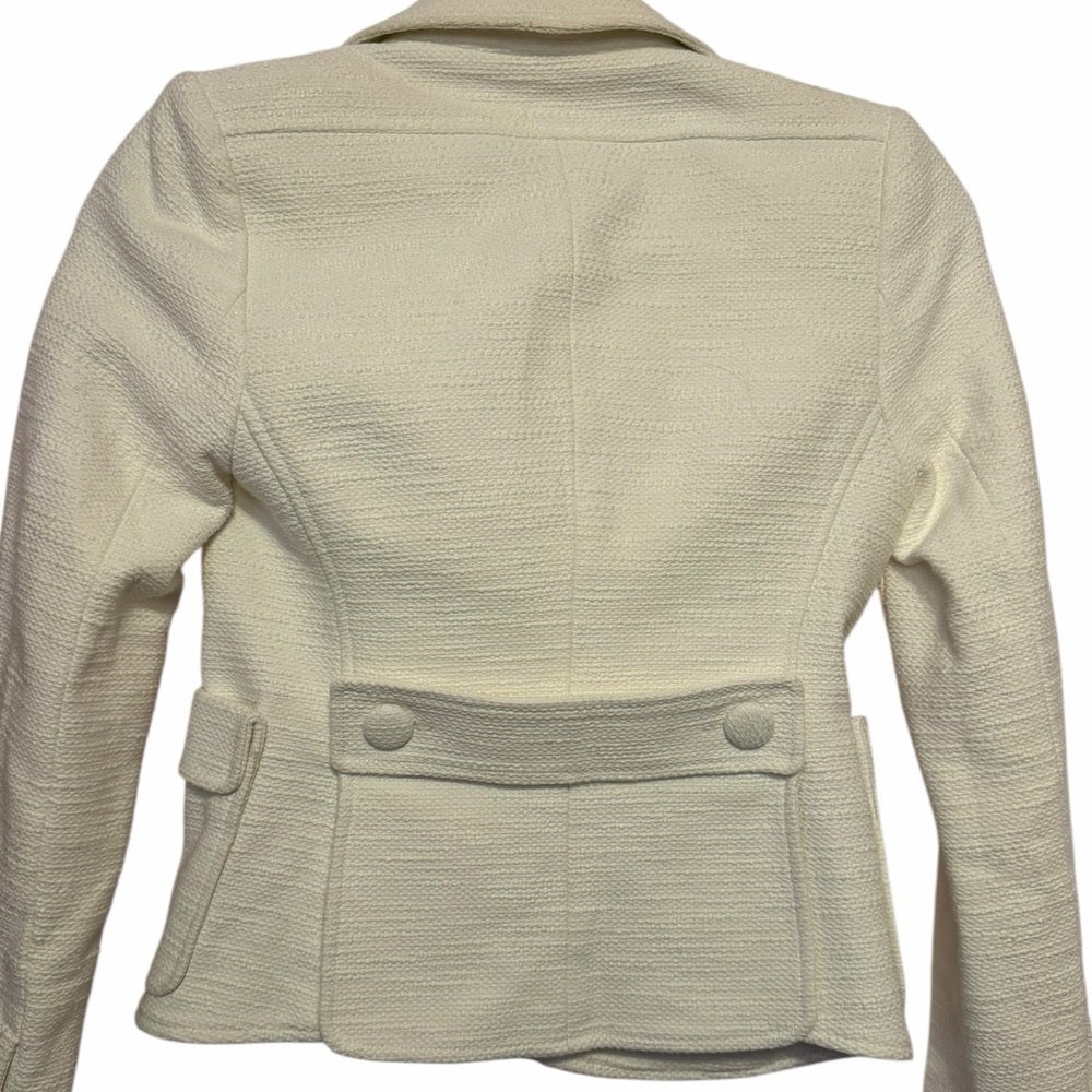 Holt Renfrew - Chic Cream Women's Blazer - Office Chic, Feminine - Size 0