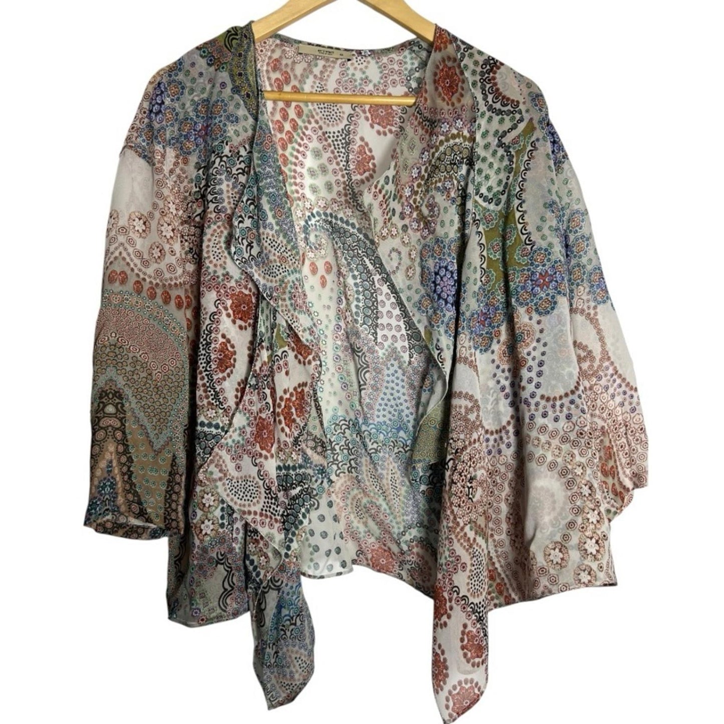ETRO 100% Silk Paisley Print shrug
