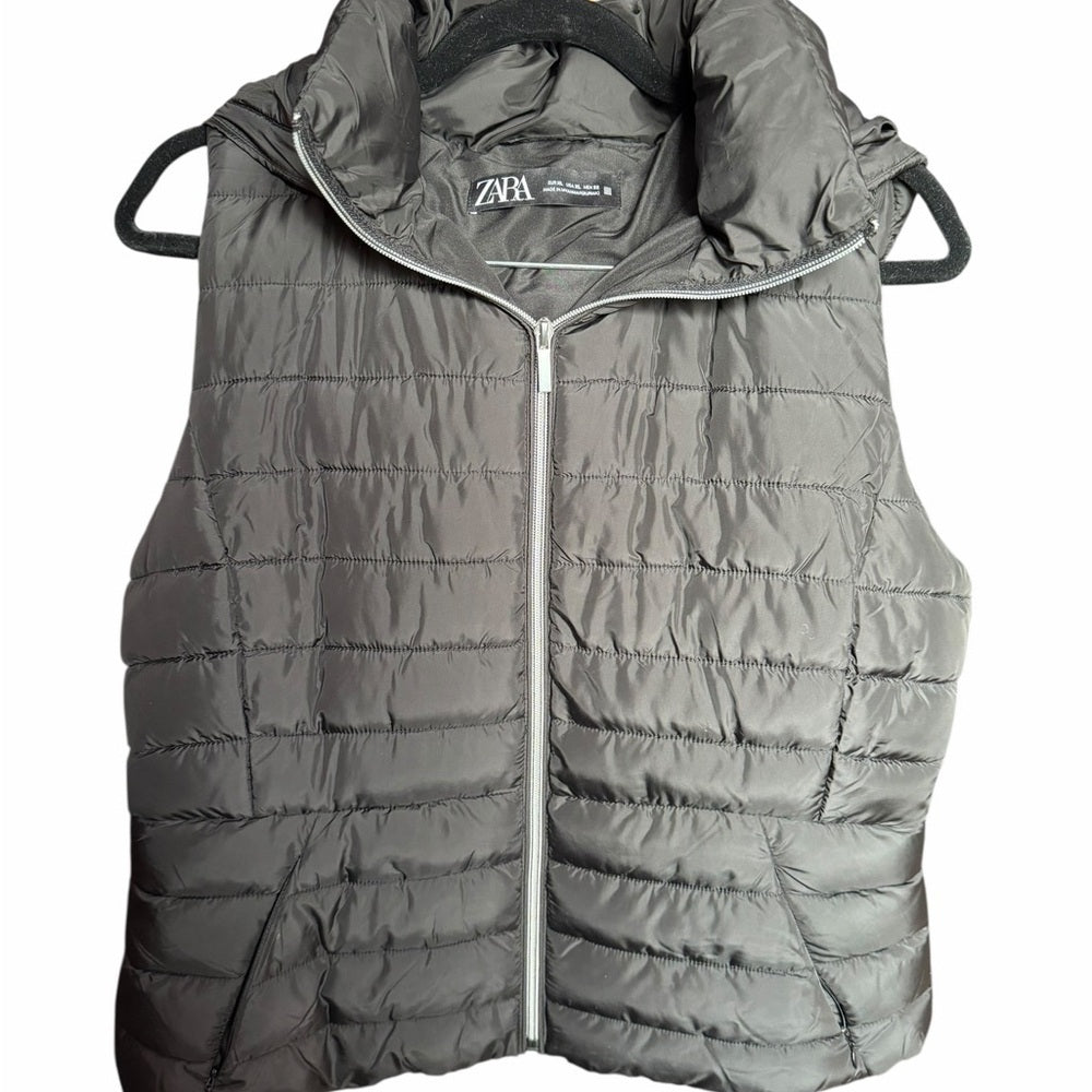 Zara Black Quilted Vest
